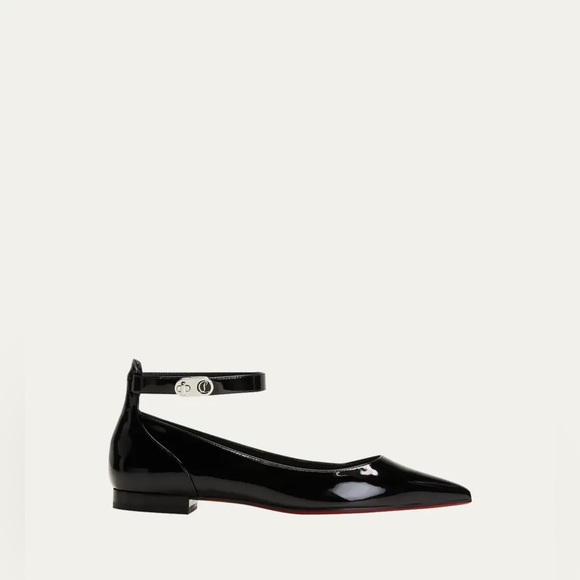 Christian Louboutin Lock Ballerina Flats, Patent, Black, 36.5 - Picture 4 of 11
